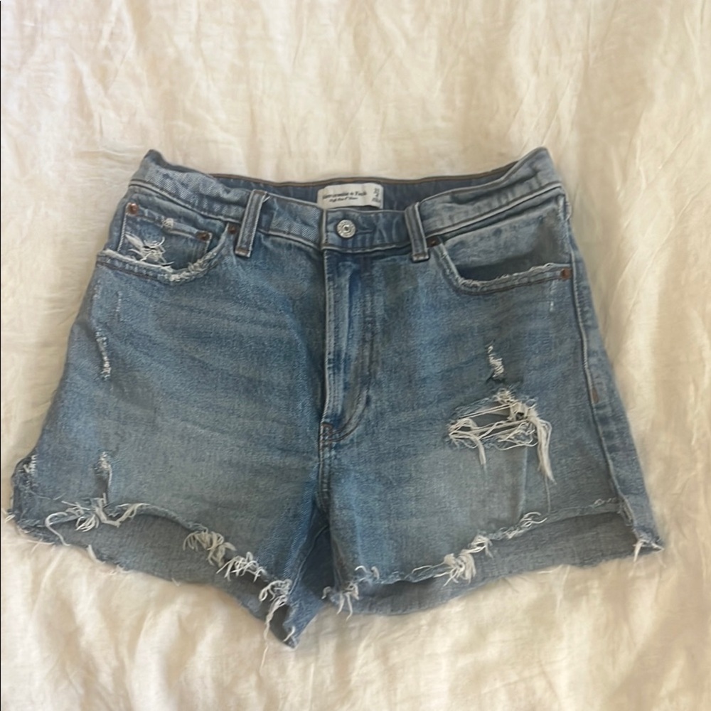 Abercrombie & Fitch 4 inch Jean Shorts Distressed High-Waisted